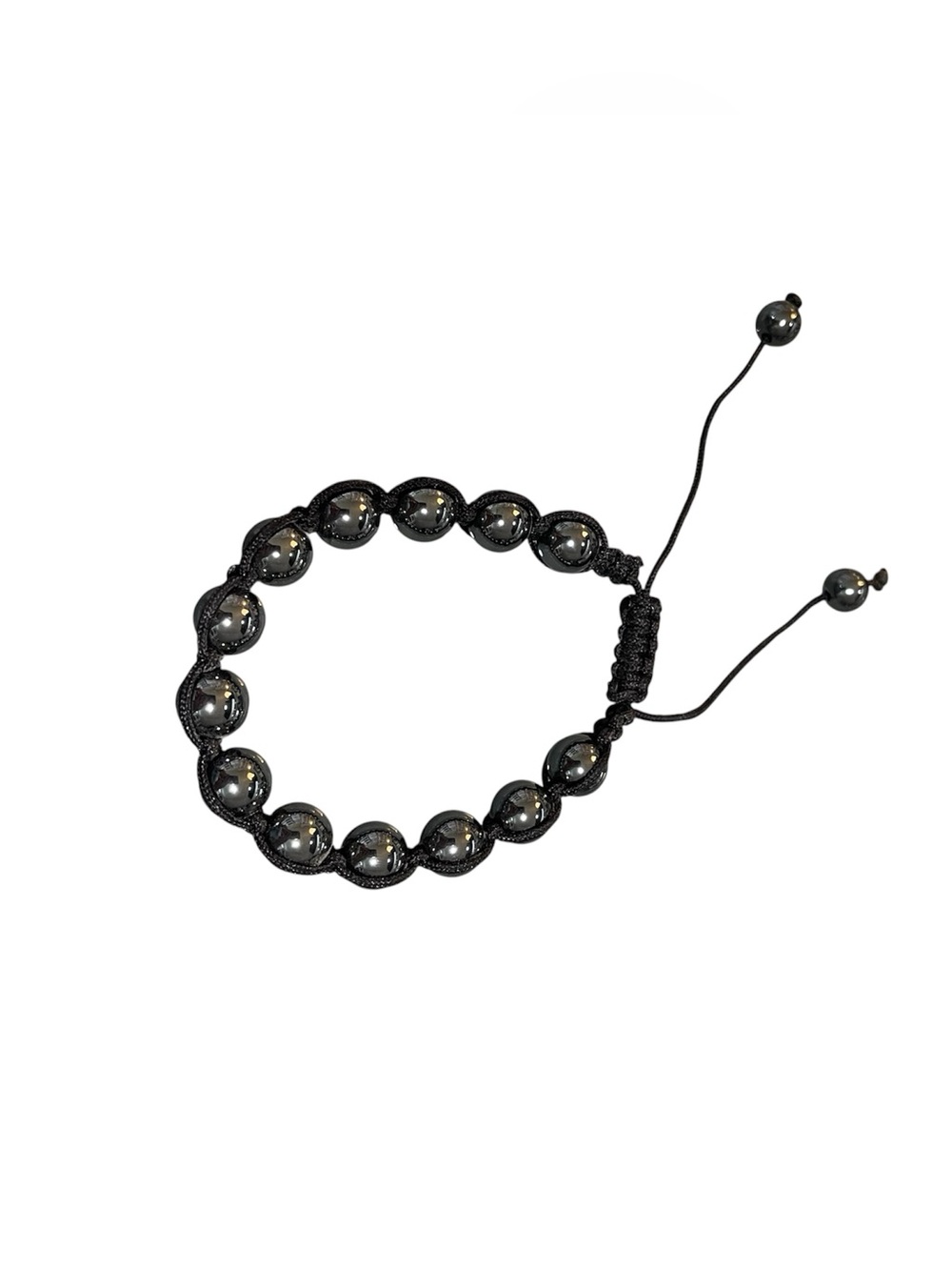 🤑 5/$25 Black Hematite Beaded Macrame Adjustable Bracelet